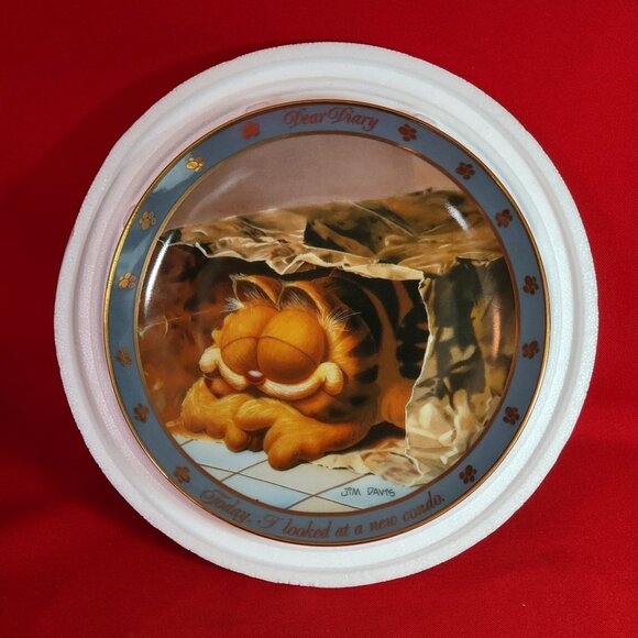 Garfield Collector Plate Dear Diary Series Today I Looked At A New Condo 1990 - Picture 5 of 13